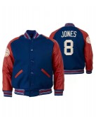 Varsity New York Giants Daniel Jones Red and Blue Jacket