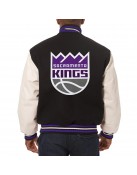 Varsity Sacramento Kings Domestic Black and White Jacket