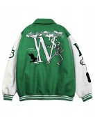 Varsity Skeleton Flocking Hip Hop Jacket