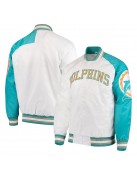 White Miami Dolphins Start of Season Retro Satin Jacket