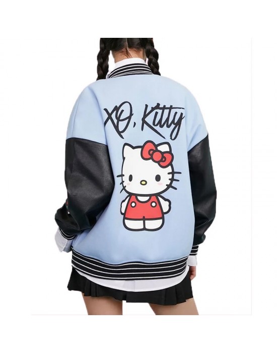 XO Kitty Hello Kitty Blue Wool Varsity Jacket