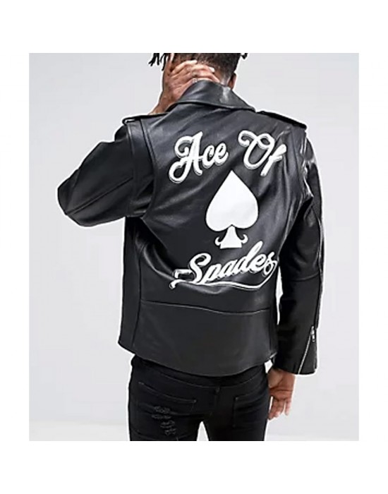 Ace of Spades Black Leather Jacket