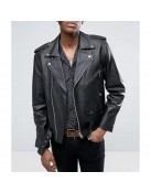 Ace of Spades Black Leather Jacket