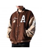 Achock Brown Wool Varsity Jacket