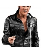 American Singer Elvis Presley Black Leather Jacket