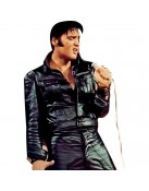 American Singer Elvis Presley Black Leather Jacket