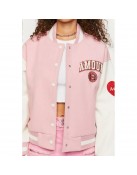 Amour Paris Pink Varsity Jacket