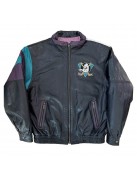 Anaheim Ducks Multi Color Leather Jacket