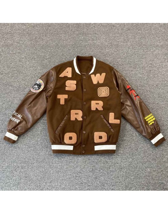 Astro World Brown Varsity Jacket