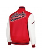 Atlanta Braves Script Tail Red and White Varsity Jacket