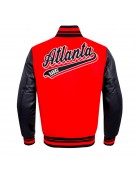 Atlanta Hawks Script Tail Classic Rib Varsity Jacket