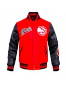 Atlanta Hawks Script Tail Classic Rib Varsity Jacket