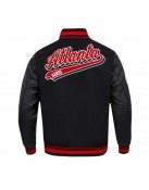 Atlanta Hawks Script Tail Classic Rib Varsity Jacket