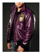 Batman Joker Goon Purple Bomber Leather Jacket