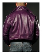 Batman Joker Goon Purple Bomber Leather Jacket