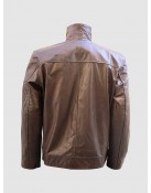 Biker Leather Jacket in Brown