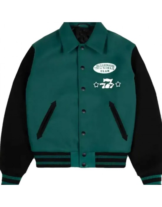 Billionaire Girls Club Dice Green Varsity Jacket