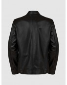 Black Leather Jacket with 4 Pockets