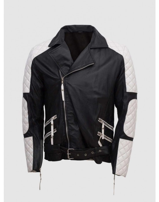 Black & White Leather Jacket for Men - Equitazione