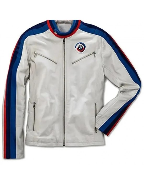 BMW Motorsport Heritage White Leather Racing Jacket