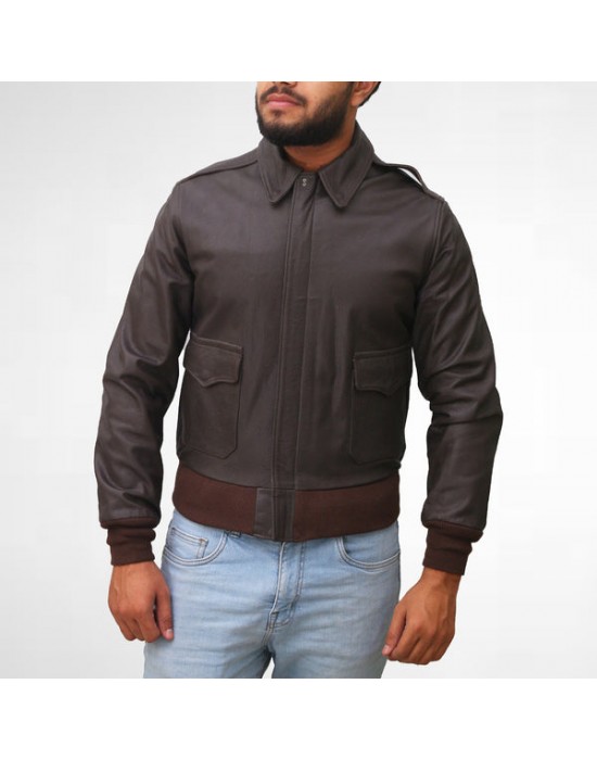 Bomber Black Leather Jacket