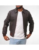 Bomber Black Leather Jacket