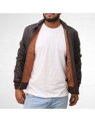 Bomber Black Leather Jacket