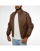 Bomber Flight Brown Real Leather Jacket