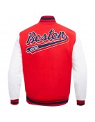 Boston Red Sox Script Tail Red and White Varsity Jacket