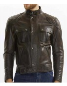 Brooklands Biker Diamond Quilted Leather Jacket