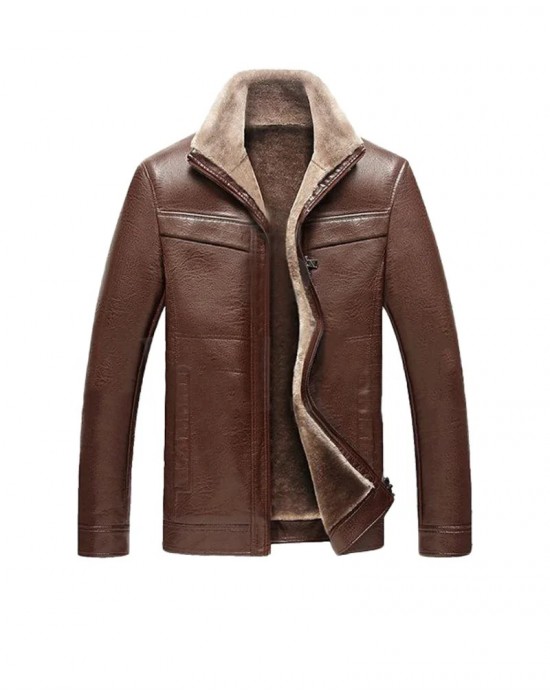 Brown Fur Real Leather Jacket