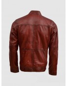 Burgundy Waxed Leather Jacket