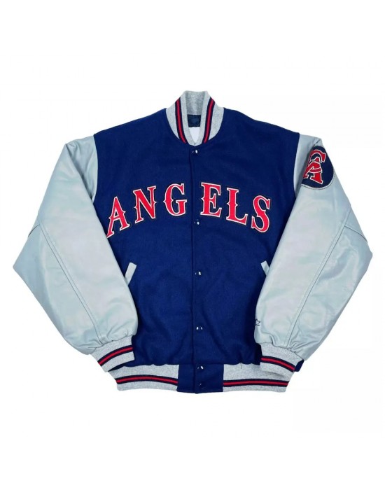 California Angels Blue and Gray Varsity Jacket