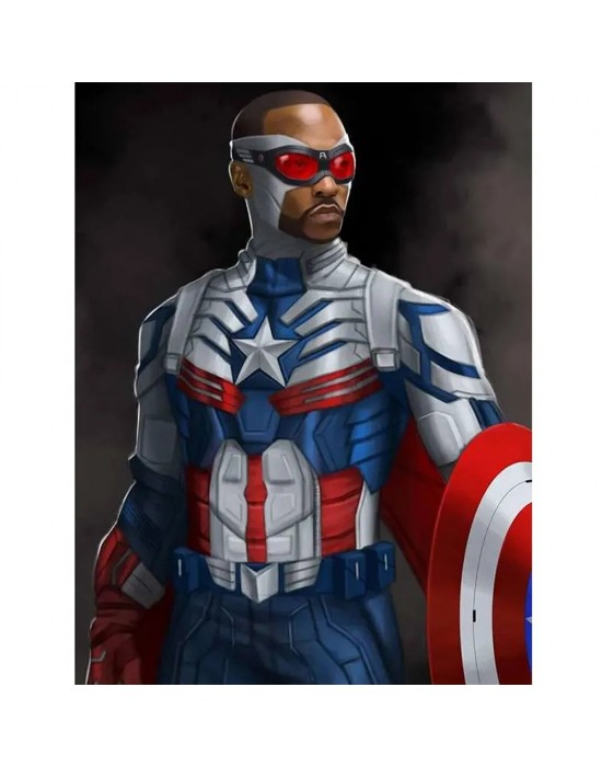 Captain America Brave New World 2025 Sam Wilson Costume Leather Jacket