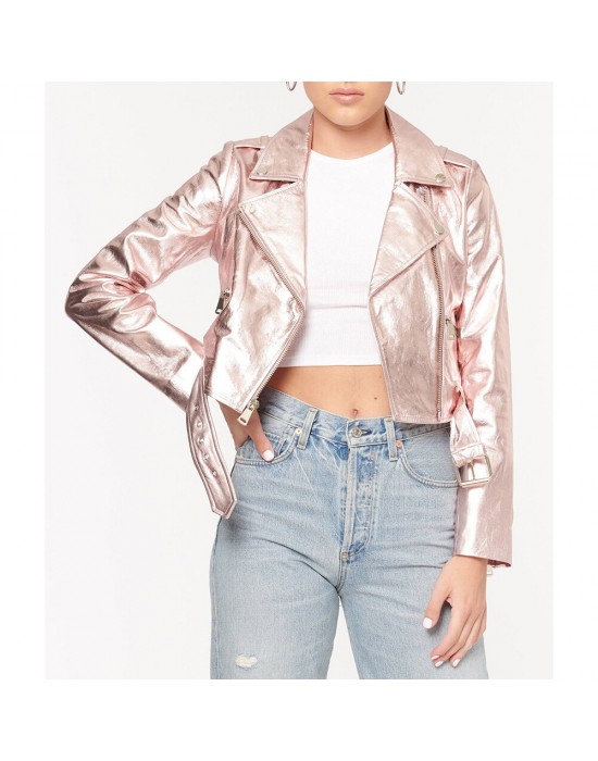 Charity Lawson The Bachelorette Rose Gold Leather Jacket