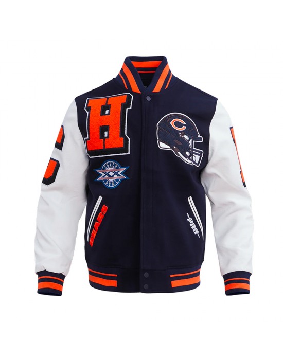 Chicago Bears Mashup Classic Rib Varsity Jacket