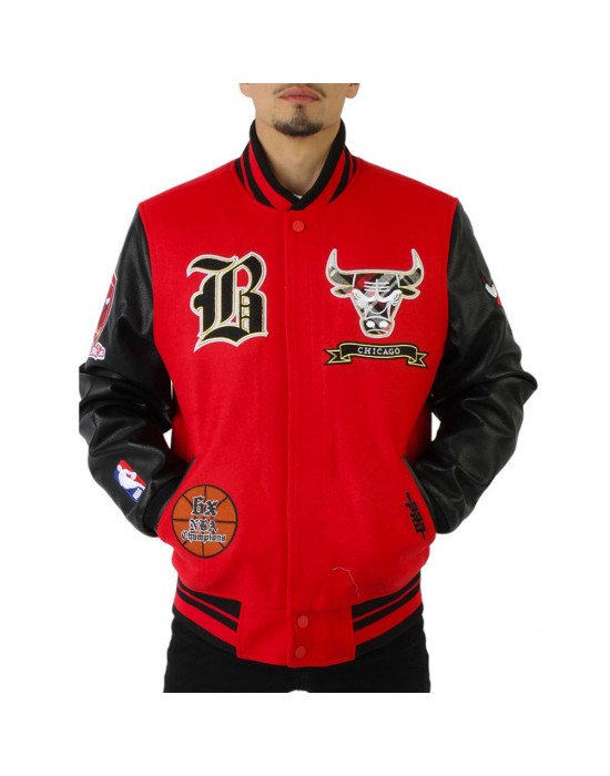 Chicago Bulls Plaid Patches Varsity Jacket