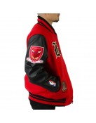 Chicago Bulls Plaid Patches Varsity Jacket