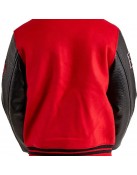 Chicago Bulls Red Wool And Black Leather Varsity Jacket