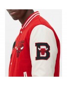 Chicago Bulls Varsity Red and Off White Jacket