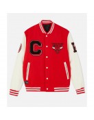 Chicago Bulls Varsity Red and Off White Jacket