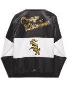 Chicago White Sox Satin Black And White Varsity Jacket