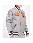 Cincinnati Bengals Crest Emblem Gray Varsity Wool Jacket