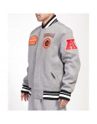 Cincinnati Bengals Crest Emblem Gray Varsity Wool Jacket