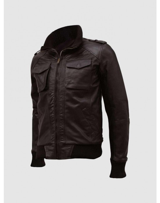 Classic Bomber Leather Jacket