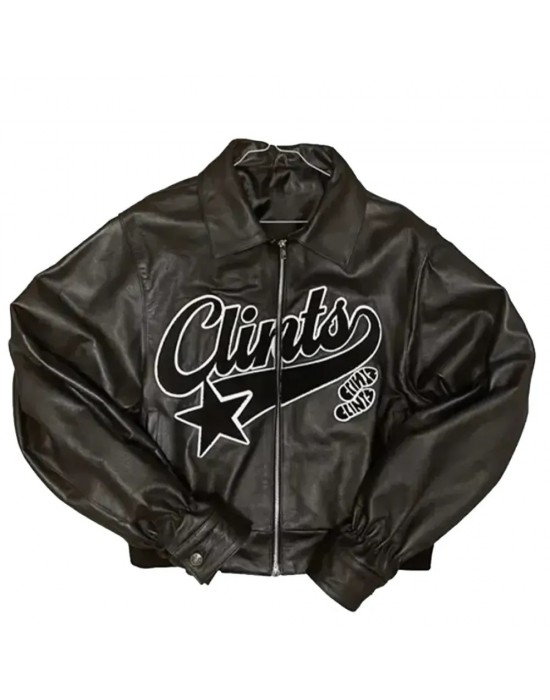 Clints Black Real Leather Jacket