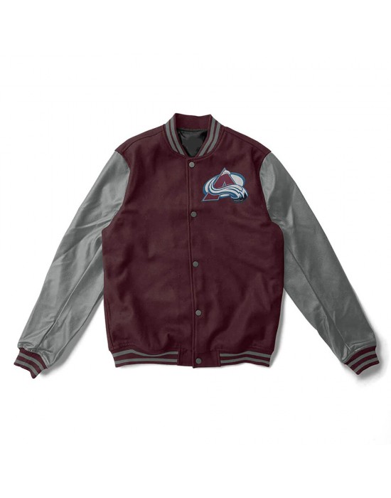 Colorado Avalanche Varsity Maroon and Gray Jacket