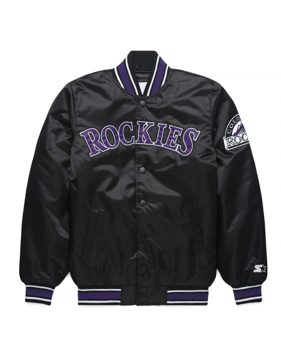 Colorado Rockies Classic Black Satin Jacket