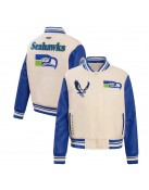 Cream Seattle Seahawks Retro Classic Full-Zip Varsity Jacket