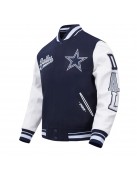 Dallas Cowboys Script Tail Classic Rib Varsity Jacket